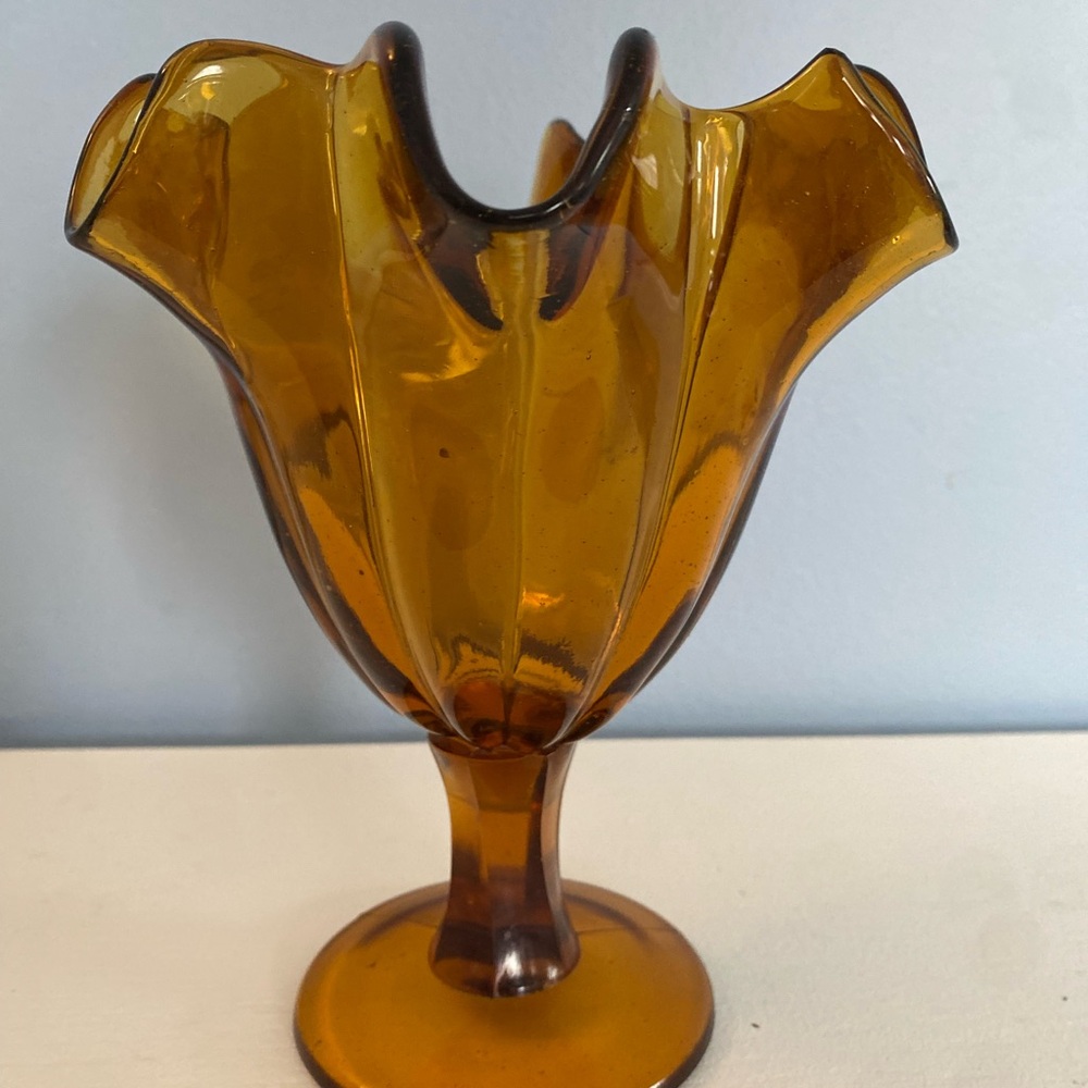 Vintage mid century modern Amber vase